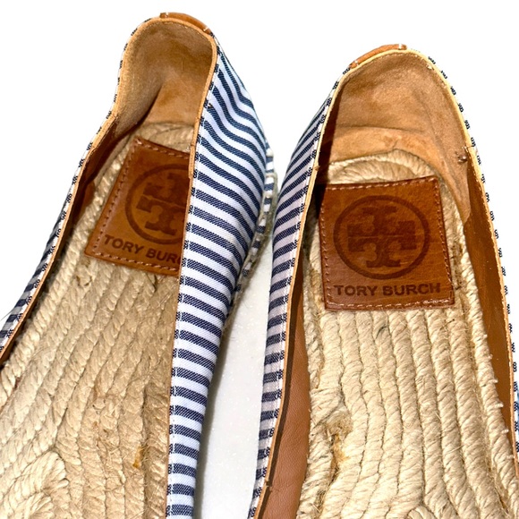 Tory Burch - Embellished blue/white striped Espadrilles, size 7 - Picture 6 of 12